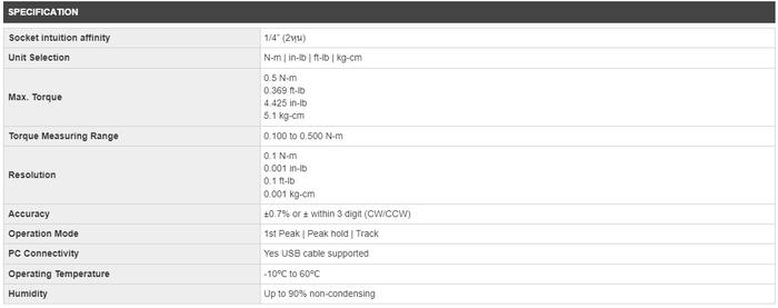 Eclatorq DTT-05NU เครื่องทดสอบแรงบิดแบบดิจิตอล | Max 0.5 N•M